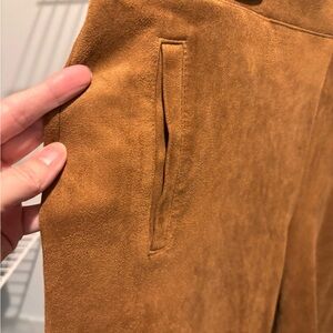 Chico's Warm brown faux suede wide leg pants